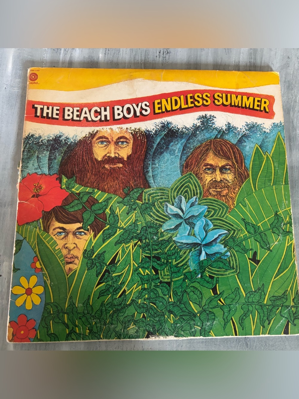 The Beach Boys "Endless Summer" Vintage Album Cover - Colorful Illustration